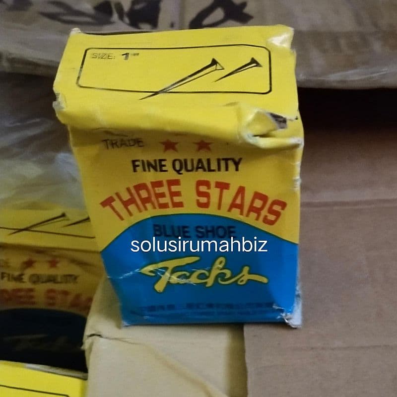 perpak paku blue shoe 1" nail nails tacks three stars fine quality