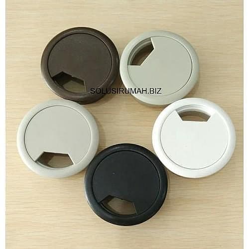 Tutup Lubang Kabel Gromet Grommet Bulat Plastik Abu Grey Putih Hitam