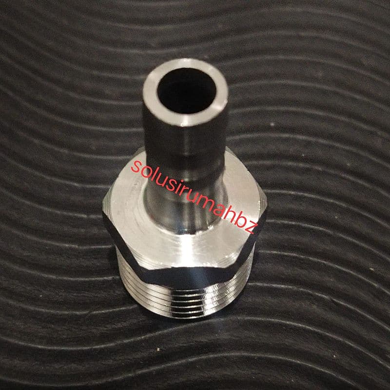 sambungan drat &frac12; ke selang lapis chrome stainless steel no kuningan