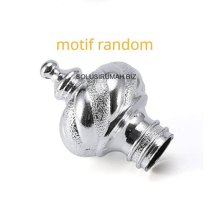 Endcup Endcap Tutup Rel Rail Rolet Bulat Gorden Gordyn MOTIF RANDOM