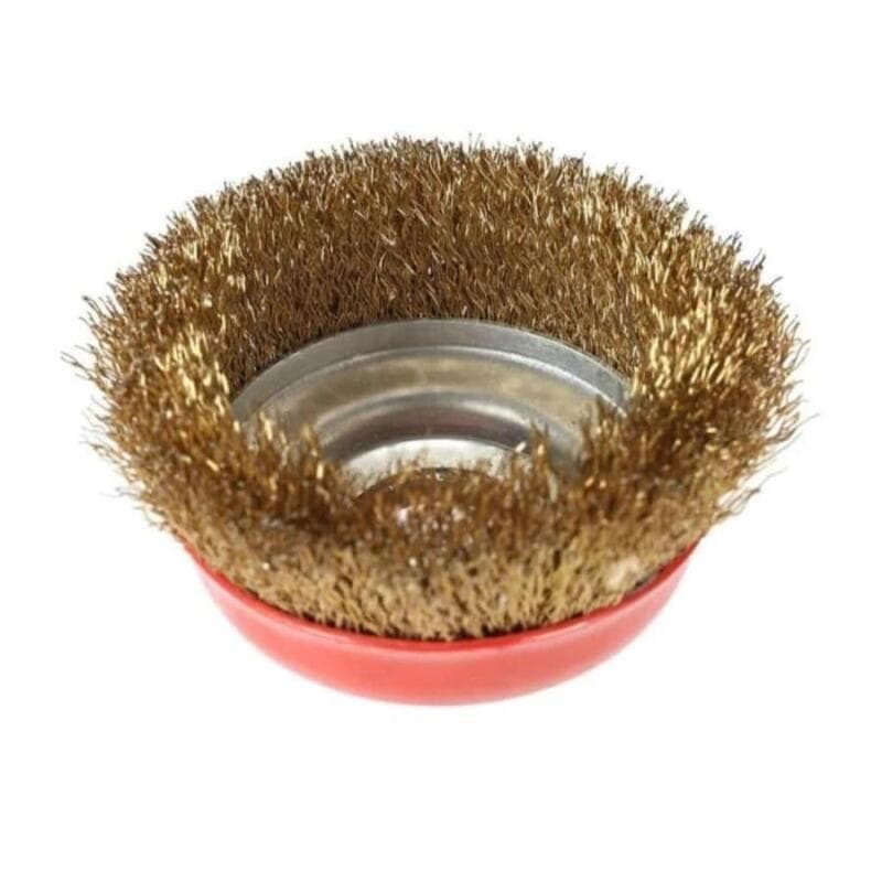 SIKAT MANGKOK 3" LURUS ACAK KUNING CUP BRUSH KAWAT 3 GERINDA TANGAN KI