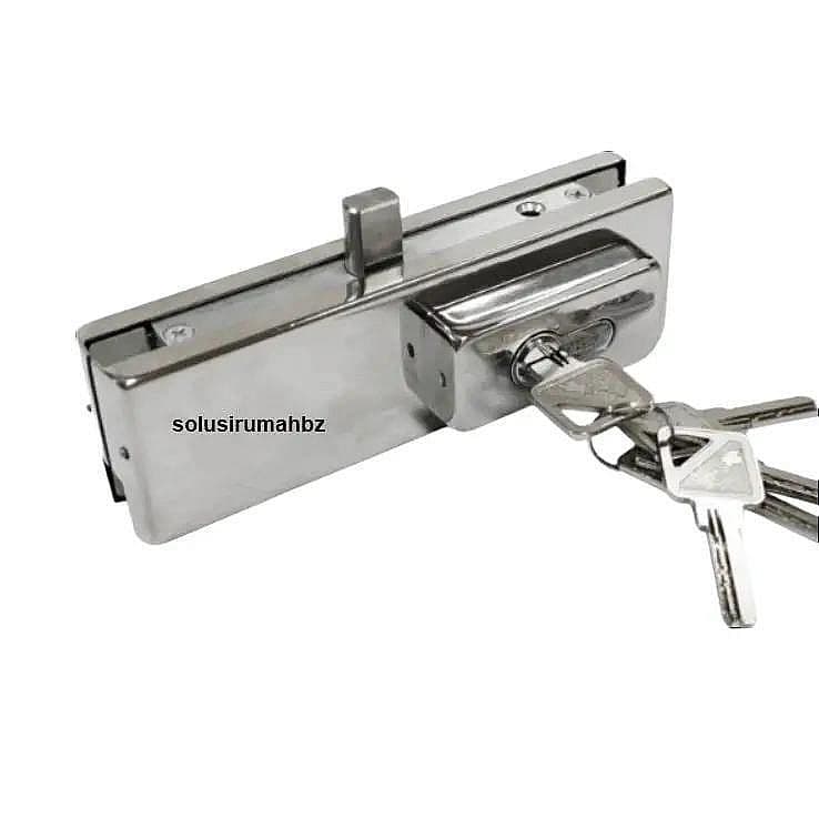 KUNCI BAWAH PINTU KACA SILINDER SET SILINDER BODY ATAS BAWAH COMPLETE