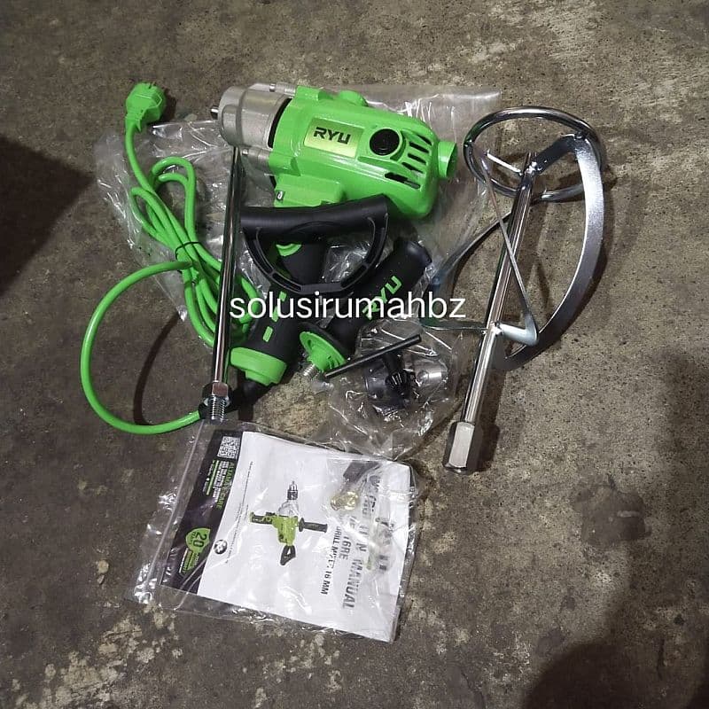 mesinMixer + alat Pengaduk Cat Ryu RED 16 RE electric mixer tekiro hijau RED16RE plus perangkat aduk cat warna stainlesssteel