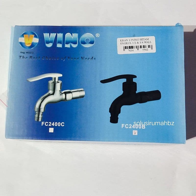 KRAN 1/2 VN HITAM ENGKOL 1/2 + cucuk WALL FAUCET KRAN HITAM TEMBO