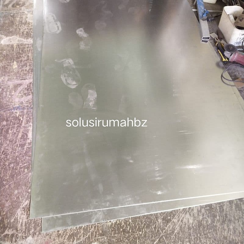 Potongan per100cm (1pcs = +- 10x10cm BACA DESKRIPSI ) PLAT ESER 2MM GALVANIS ELEKTRIK SILVER JENIS GALVALUM