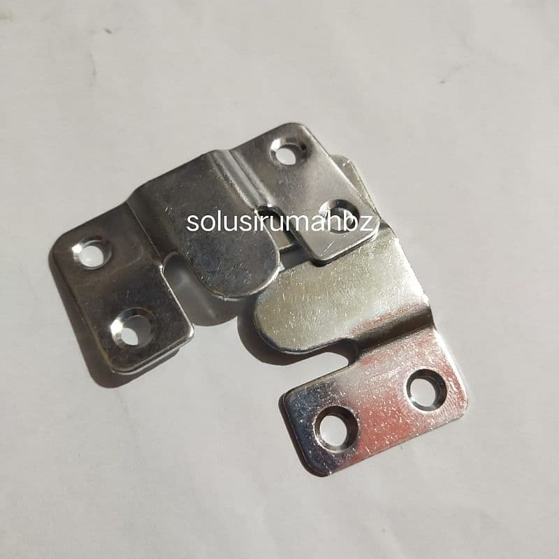 Perpasang KLEM PIGURA GANTUNG DINDING INTERLOCK 30x54MM STAINLESS STEEL HIDDEN HANGER