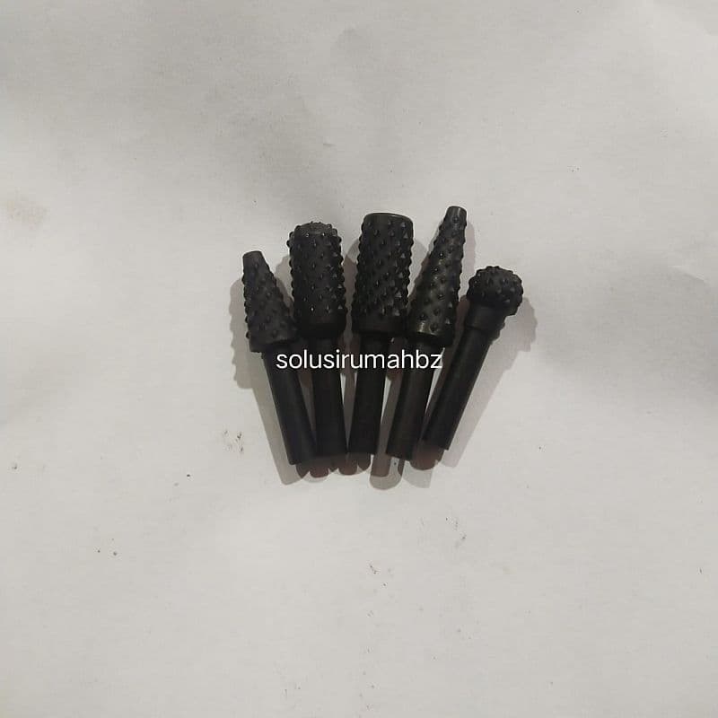 MATABOR KAYU UKIR ROTARY SET 5PCS SILVER MODEL KENTARO  MATA BORKIKIR UKIR RAPS