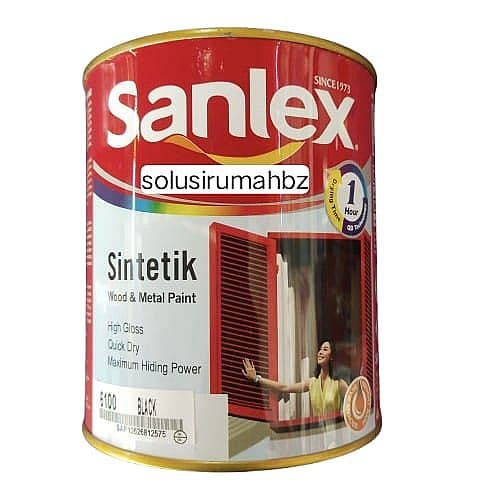 CAT BESI SANLEX 0.8KG BLACK HITAM KAYU