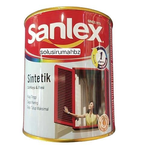 CAT BESI SANLEX 0.8KG BLACK MATT HITAM DOF DOFF KAYU