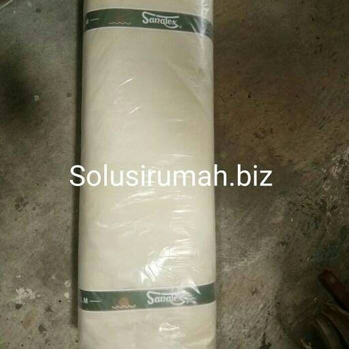Kain strimin katun putih/cream per meter lari lebar 75cm