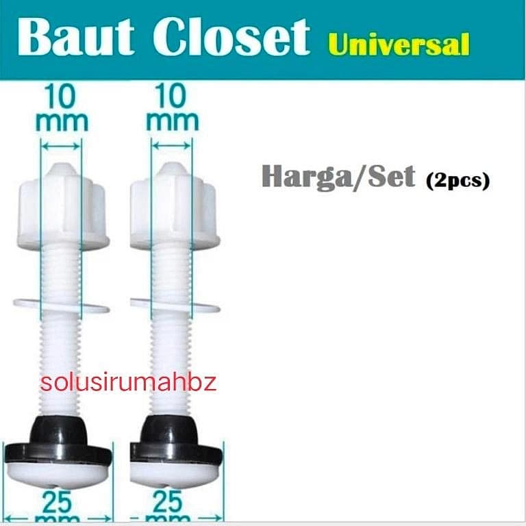 Baut Sekrup 2pc Tutup Kloset pentol Duduk Closet WC Mandi Toilet cover