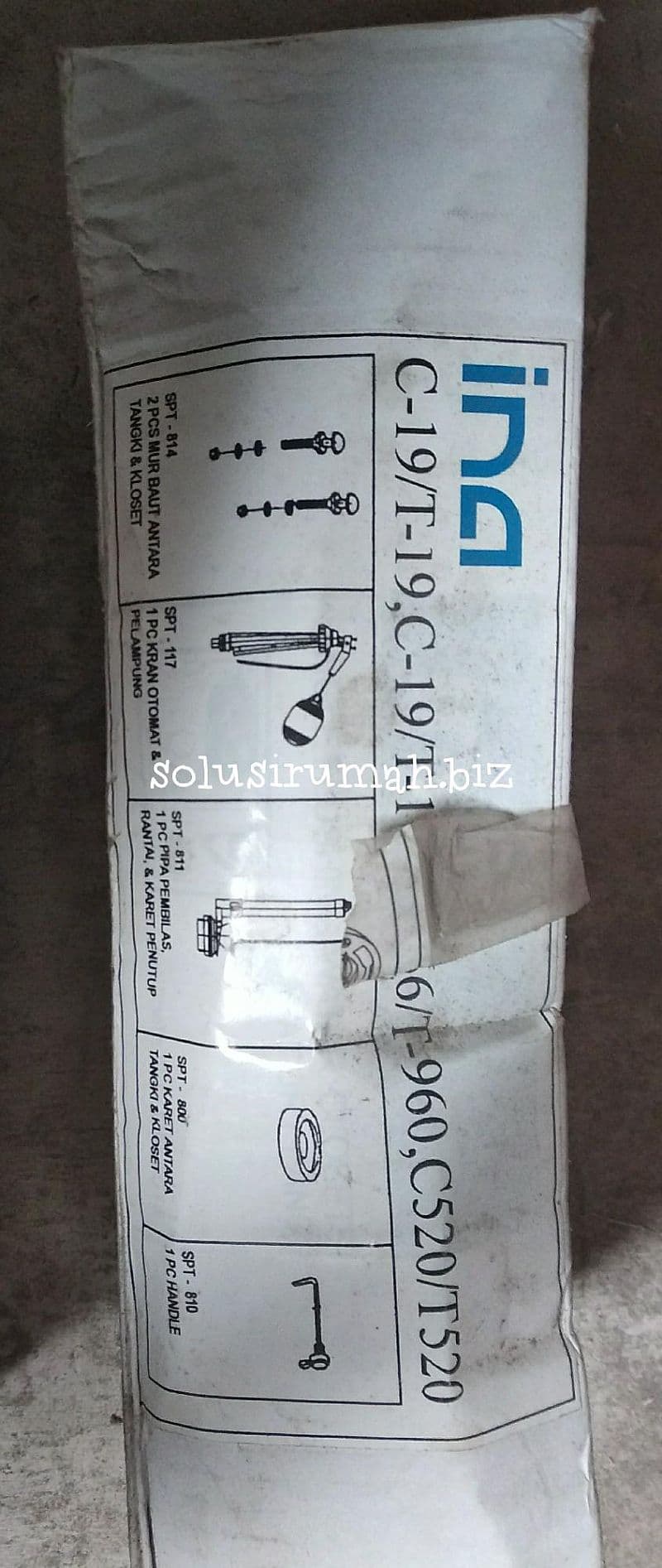 WATER CLOSET AKSESORIES otomatis fiting LENGKAP INA U TABUNG  samping