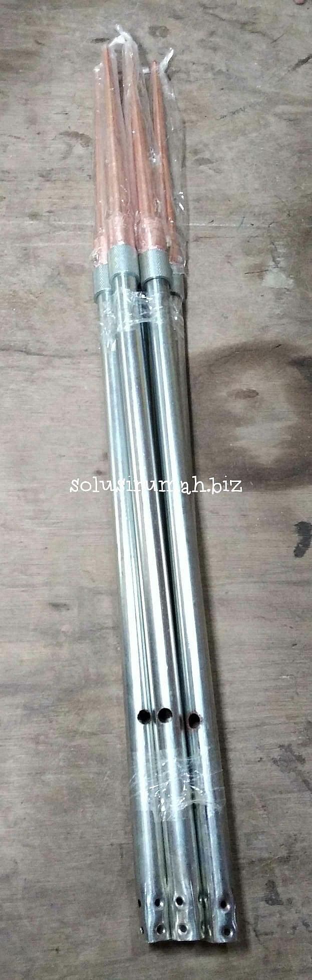 PENANGKAL PETIR 3/4" BESI PANJANG 90CM KUNING SET 30+60CM-92CM