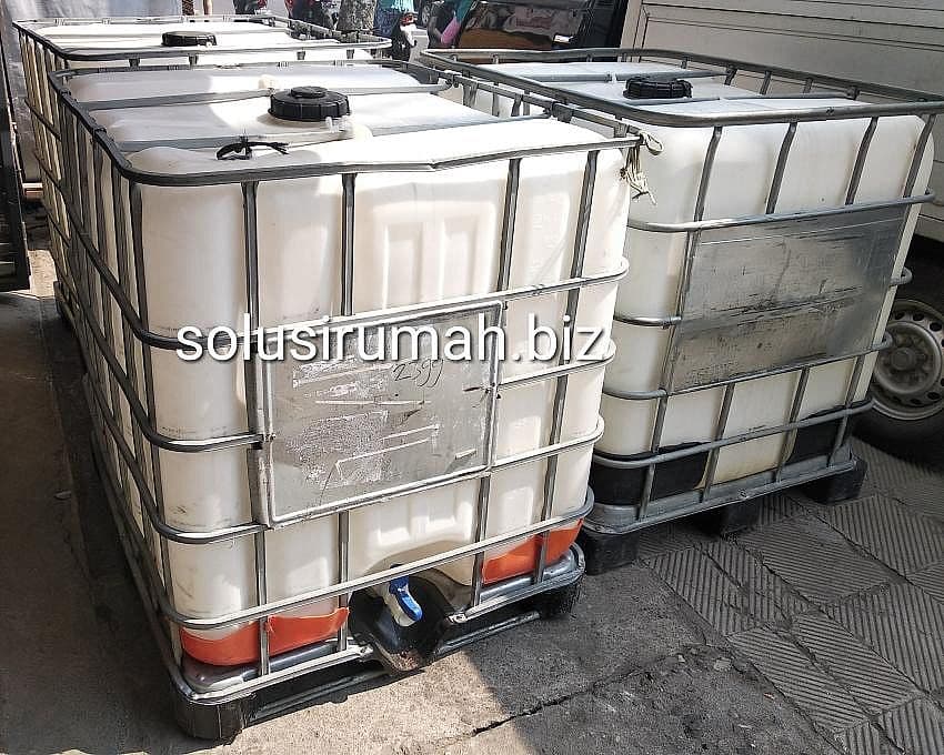 TANDON KOTAK BESI PVC PUTIH 1000LITER REKONDISI 1000L IBC