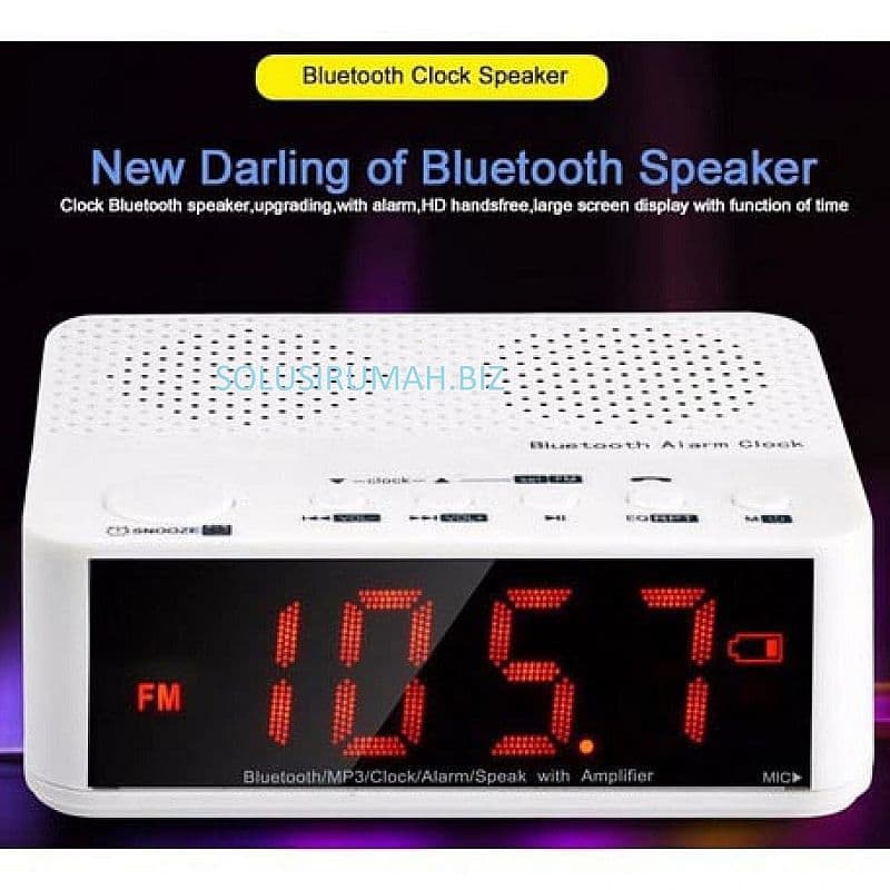 JAM DUDUK DIGITAL BLUETOOTH ALARM WHITE SPEAKER