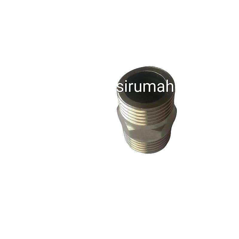 DOUBLE NEPEL 1/2 SS STAINLESS stainles steel bukan kuningan pvc