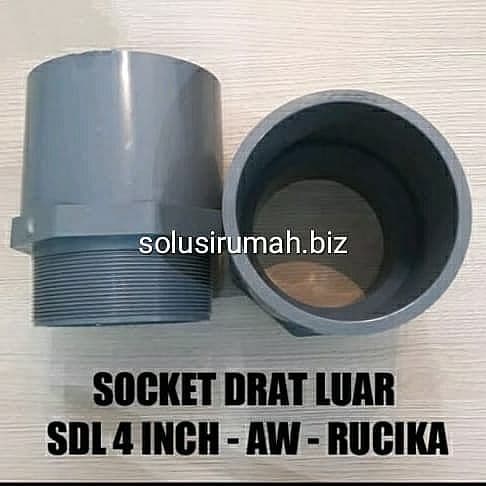 valve socket 4 in rucika sok drat luar sock pvc sdl 4 inch pipa air
