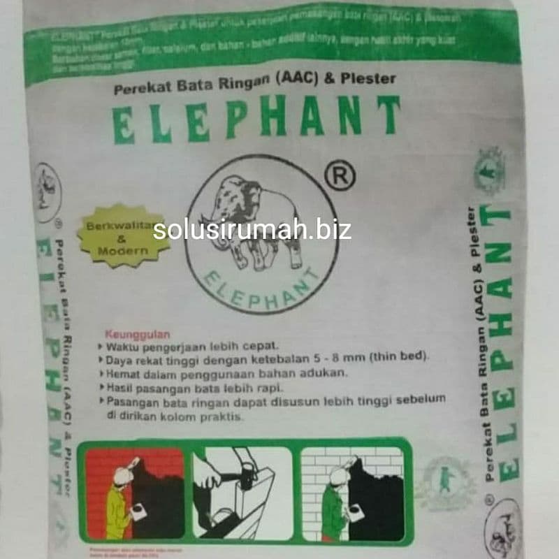 perekat bata ringan acc plester elephant perkg 1kg 1 kg ecer mortar