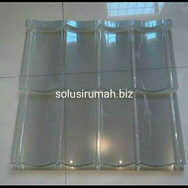 GENTENG METAL BENING TRANSPARANT MODEL PP ACRYLIC PLASTIK 77*80CM*08MM