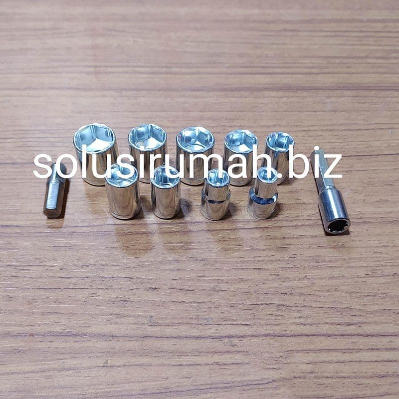 SPARE EXTENTION 11PCS MATA SOK SOCK SOCKET NUT SET U/ MESIN BOR CORDLE
