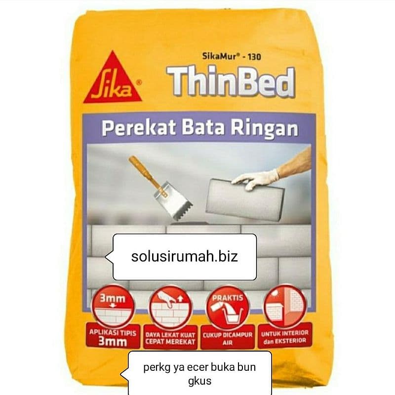 repack mortar sika sikamur 130 perkg 1kg mur thinbed ecer perekat bata ringan