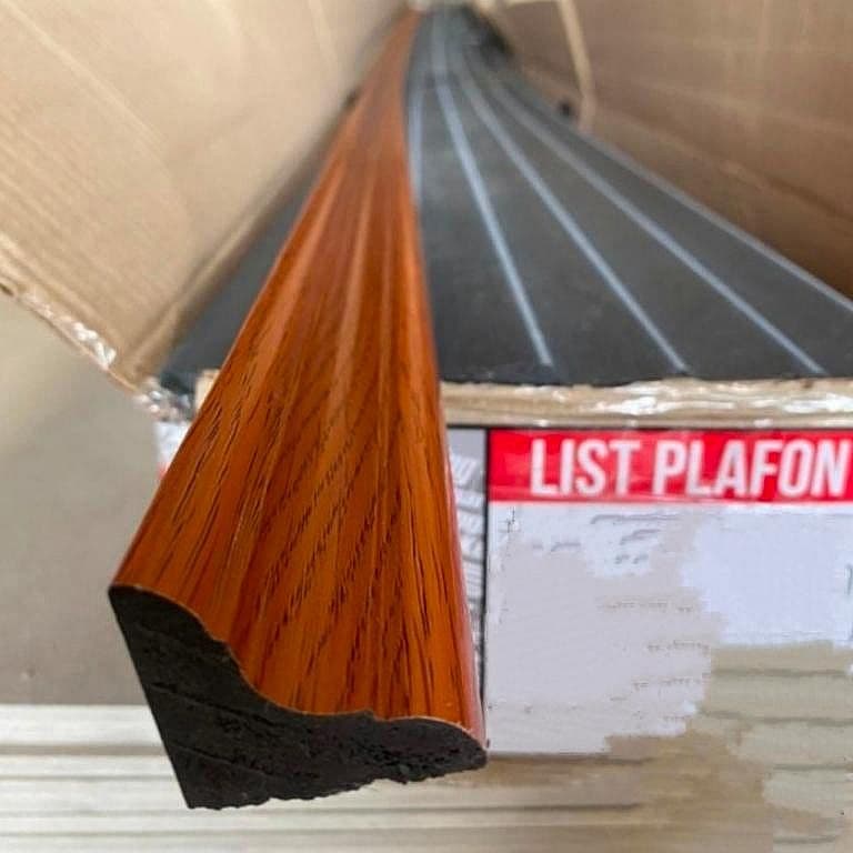 lis plafon 1m plavon list pro kayu rumah 3 x 3 cm panjang 1 m padat