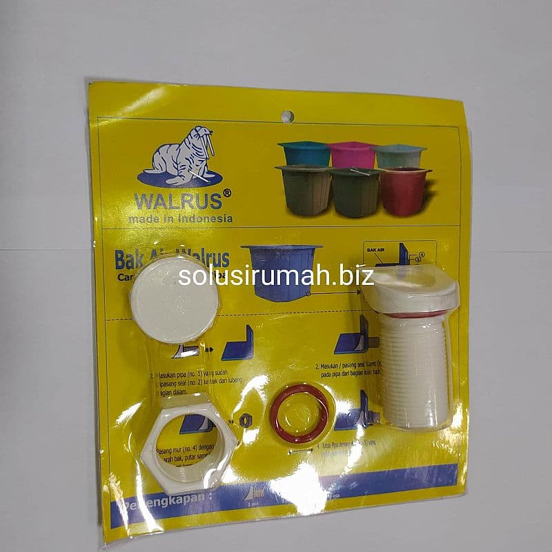 BUANGAN BAK WALRUS PUTIH 3/4 IN 3/4" MANDI PVC PENDEK PLASTIK PLASTIC