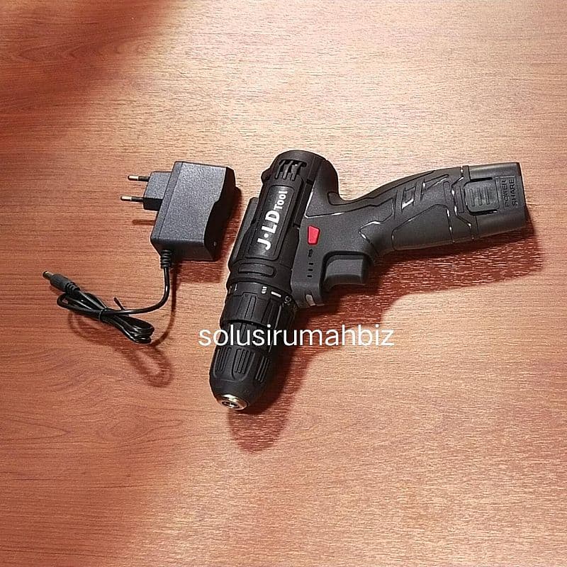mesin bor 12v cordless 1 baterai + charger tas bening jenis 12s j12s