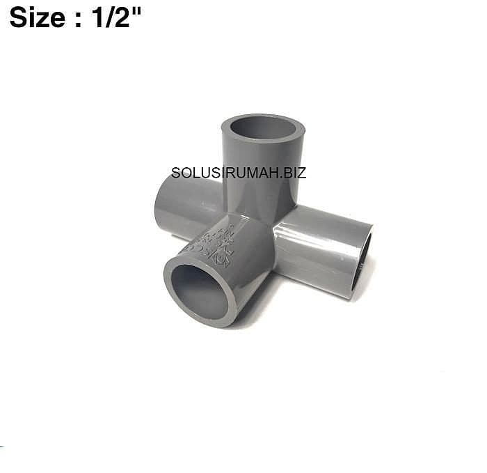 Tee 4 Way 90&deg; 1/2 Inch 4 Way Side Tee 1/2"