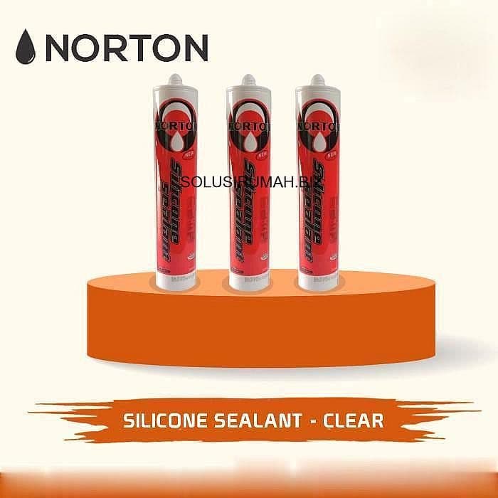 SILIKON SEALANT / LEM ASAM 300 ml NORTON kaca silicone silicon
