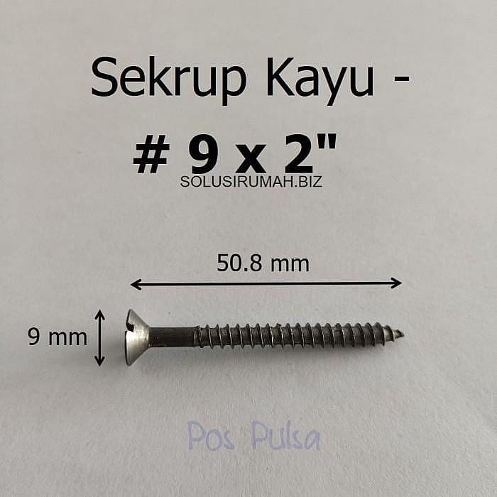 Sekrup Kayu SIP 9 x 2" 10pc uk 9 mm x 50.8 mm Sekrup Kayu Minus 2 inch