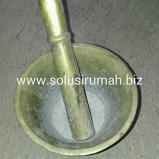 LUMPANG KUNINGAN KUNO + TUMBUK STAMPER BRASS ALAT