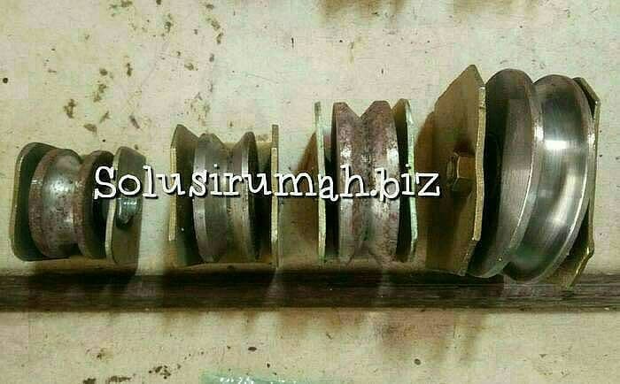 RODA PAGAR V PRESS SUPER KUNING SIKU BESI LEBAR RODA 5CM