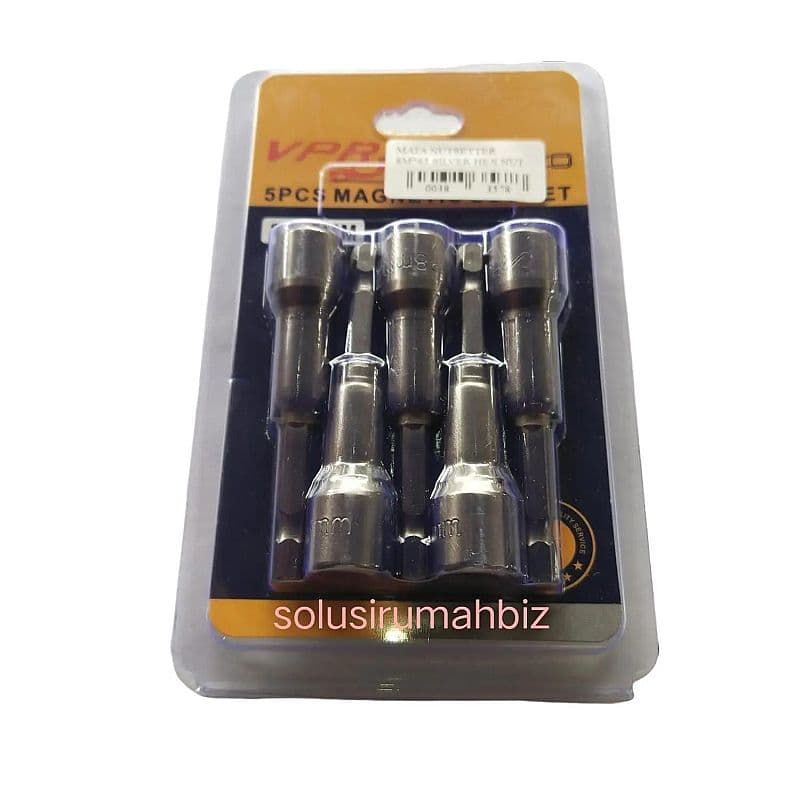 PER SET 5 PCS Kunci Sok Drilling 8mm X 65MM Hex Nut Mata Roofing Magnet 8MM PANJANG 8X65 MM MAGNETIC SOCKET