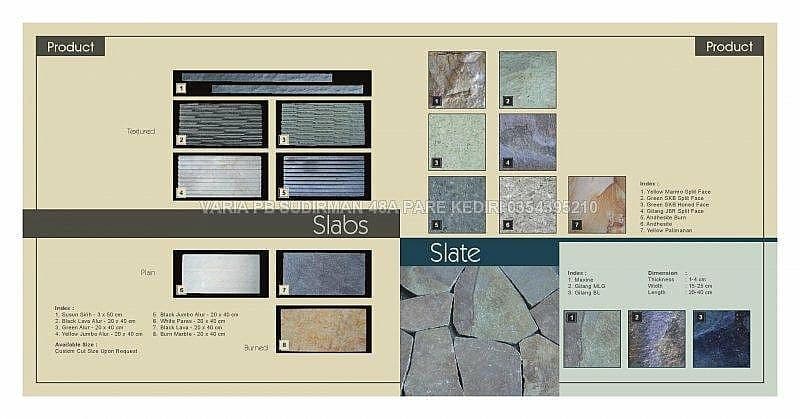 BATU ALAM LEMPENG SLATE SLABS PEBBLE