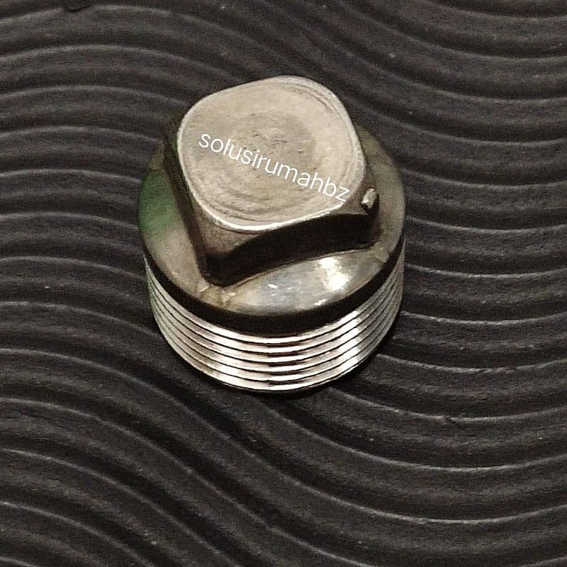 plug stainless steel 3/4" drat luar ss 304 dop tutup lubang pipa sus
