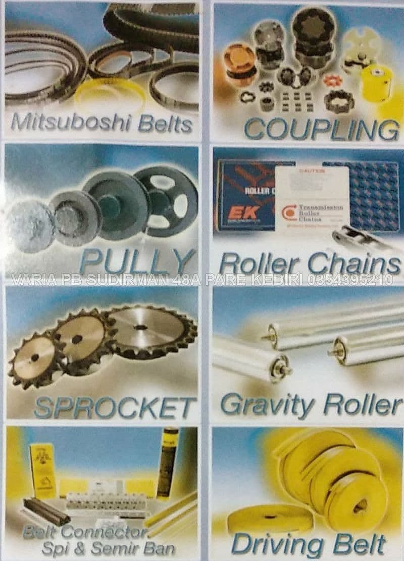 BELT SABUK INDUSTRI CHAIN RANTAI ROLLER MESIN VBELT FAN BELT COUPLING