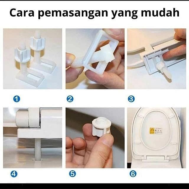 per pasang baut tutup closet duduk universal kotak geser sparepart penutup kloset softclose soft close sekrup bahan pvc tebal