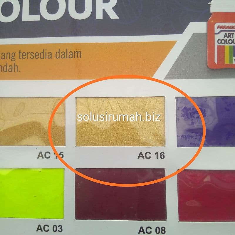 ART COLOUR 200G-AC16 LIGHT GOLD POSTER CAT EMAS PARAGON jenis aga