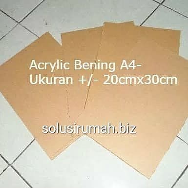 ACRYLIC SHEET A4 2MM 20*30CM BENING TRANSPARAN AKRILIK TRANSPARANT LEM