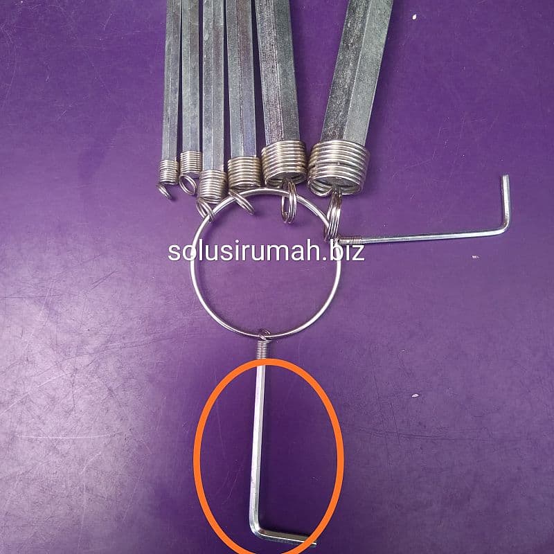 KUNCI L SEGIENAM 1BIJI 2MM PENDEK HITAM/SILVER TOLERANSI 0.2AN