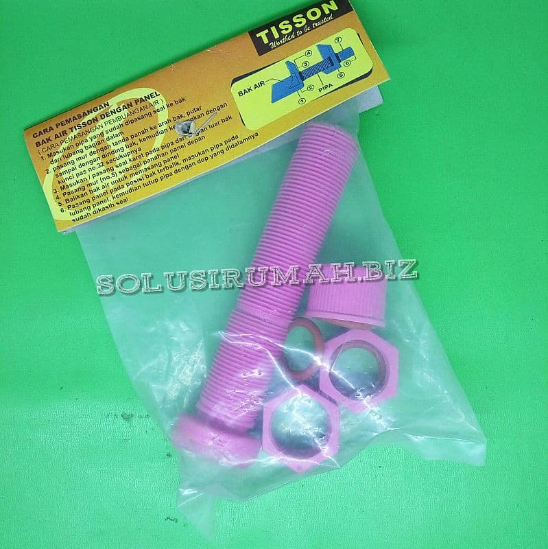 BUANGAN BAK MANDI PVC tisson pink panjang buangan air