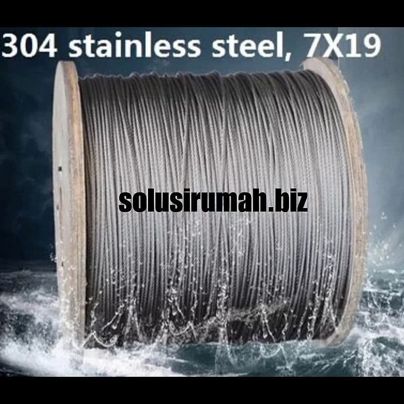 TALI KAWAT BAJA KABEL SLING STAINLESS STEEL 304 5MM PJG/1M 5 MM