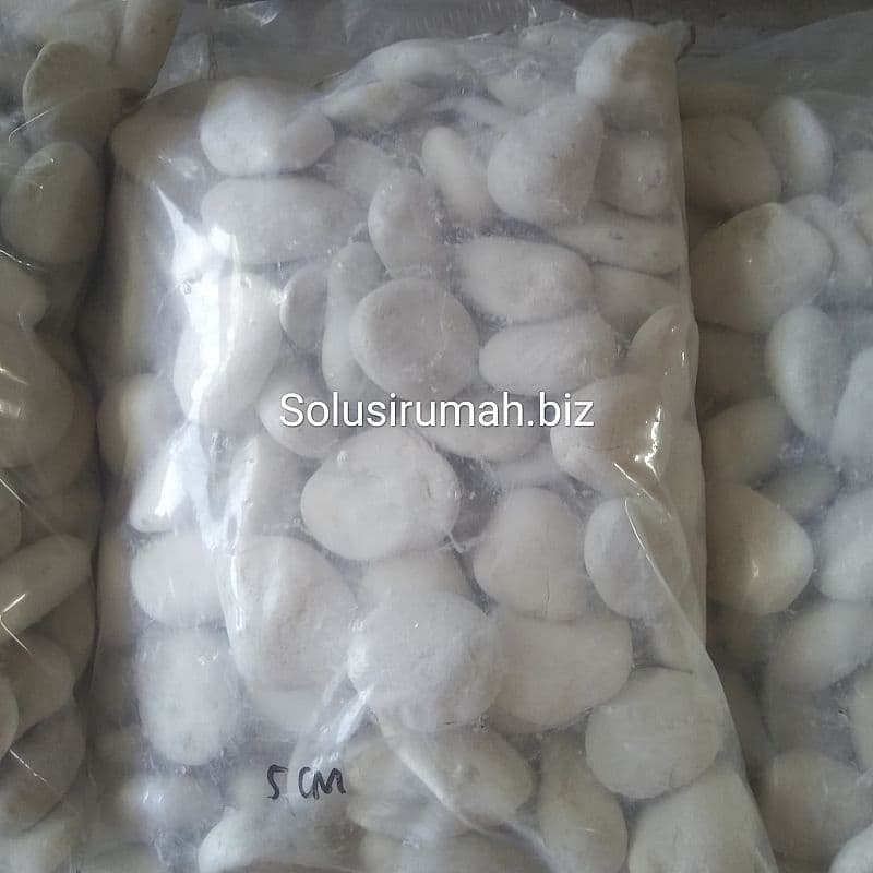BATU ALAM PEBBLE PUTIH 50MM KORAL HIAS 1kg