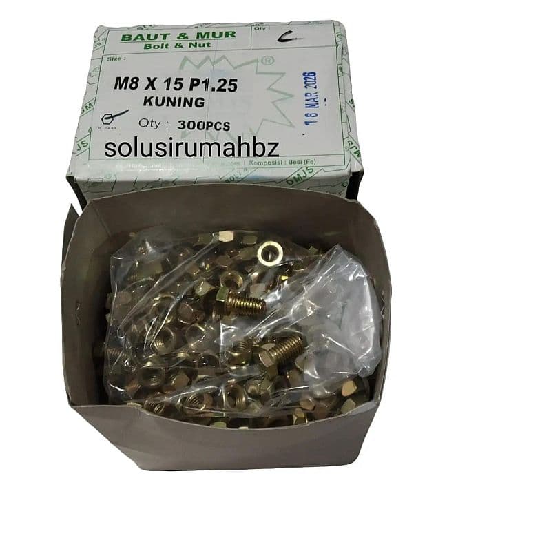 perpak 300pcs mur baut SIKU LUBANG BAUT MUR BESI SIKU M8 X 15 1 Dus isi 300 pcs m8x15 m8 x 15 mm lokal lebih kuat