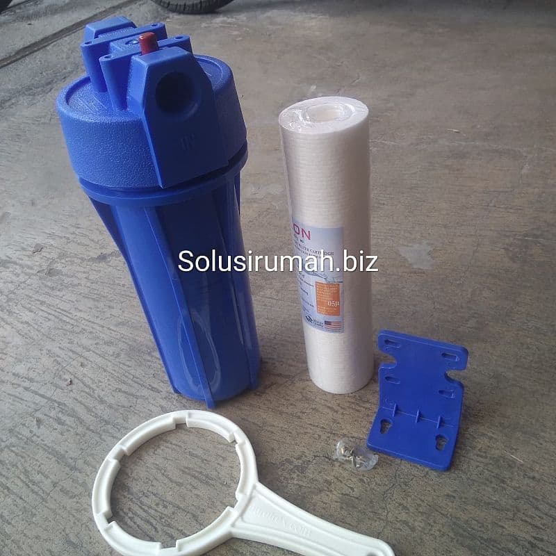 FILTER HOUSING 10" 10 INCH 3/4 BIRU GE COMPLETE BRAKET PEMBUKA BAUT DA
