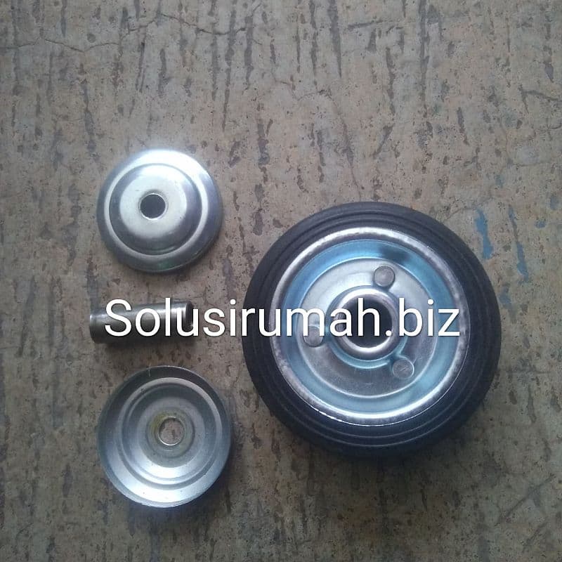 RODA ETALASE 3 INCH PLUS TUTUP DAN AS PIPA WHEEL KARET TROLLEY GEROBAK