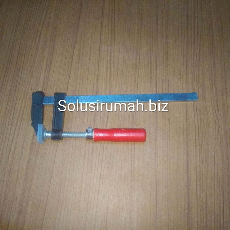 CATOK F 200MM 80MM KAYU 200 CLAMP F GAGANG MERAH MODEL RAMPING 20CM KL