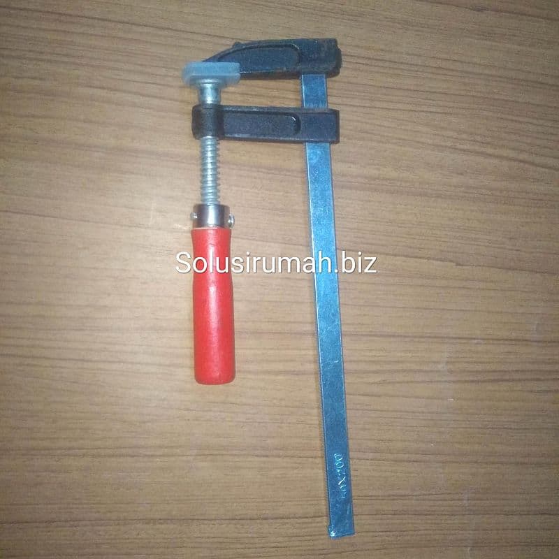 CATOK F 200MM 50MM KAYU 200 CLAMP F GAGANG MERAH MODEL RAMPING 20CM KL