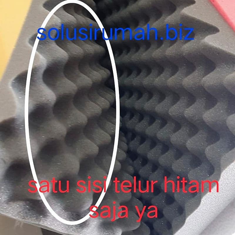 spon telur custom tebal 6cm /100cm busa sponge peredam hitam oval eva